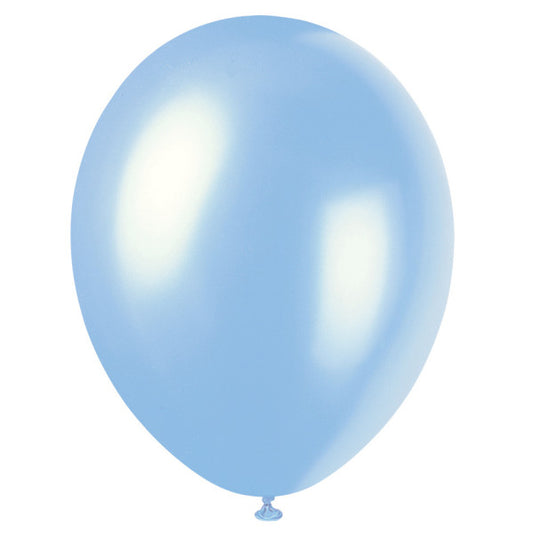 Pack of 8 Sky Blue 12" Premium Pearlized Balloons
