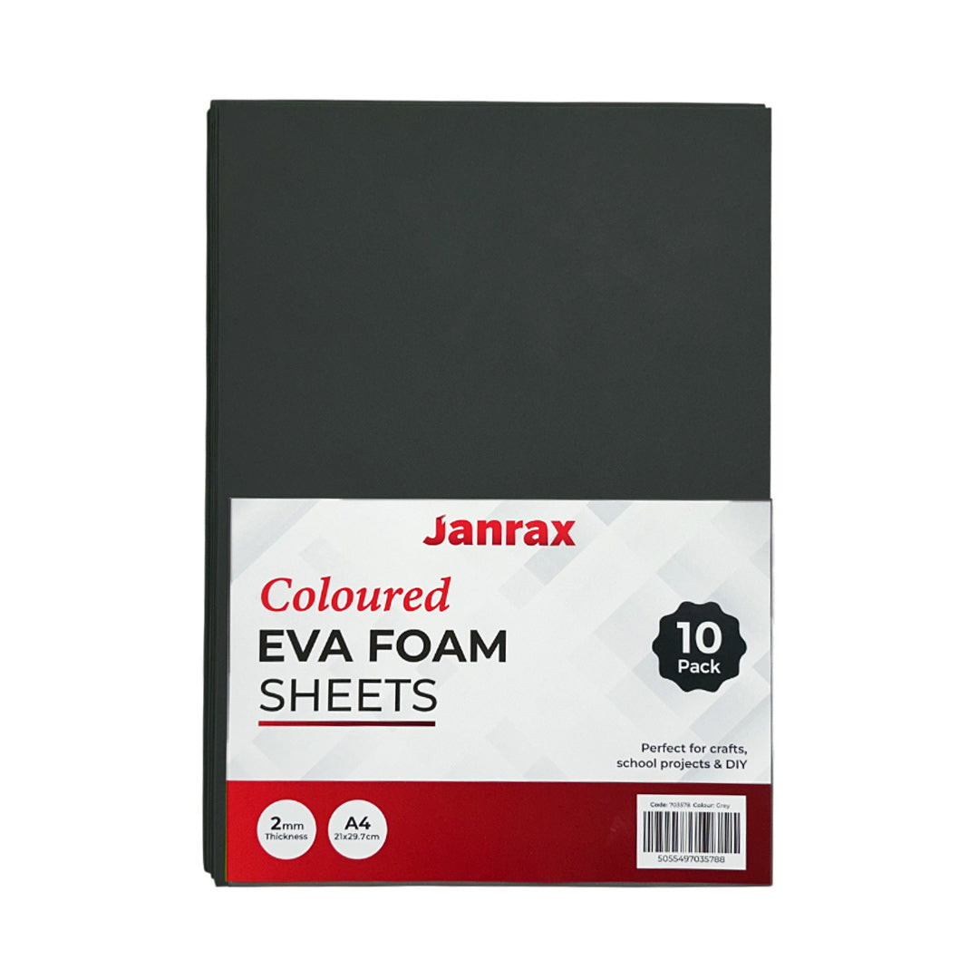 Pack of 200 A4 Black Coloured EVA Foam Sheets