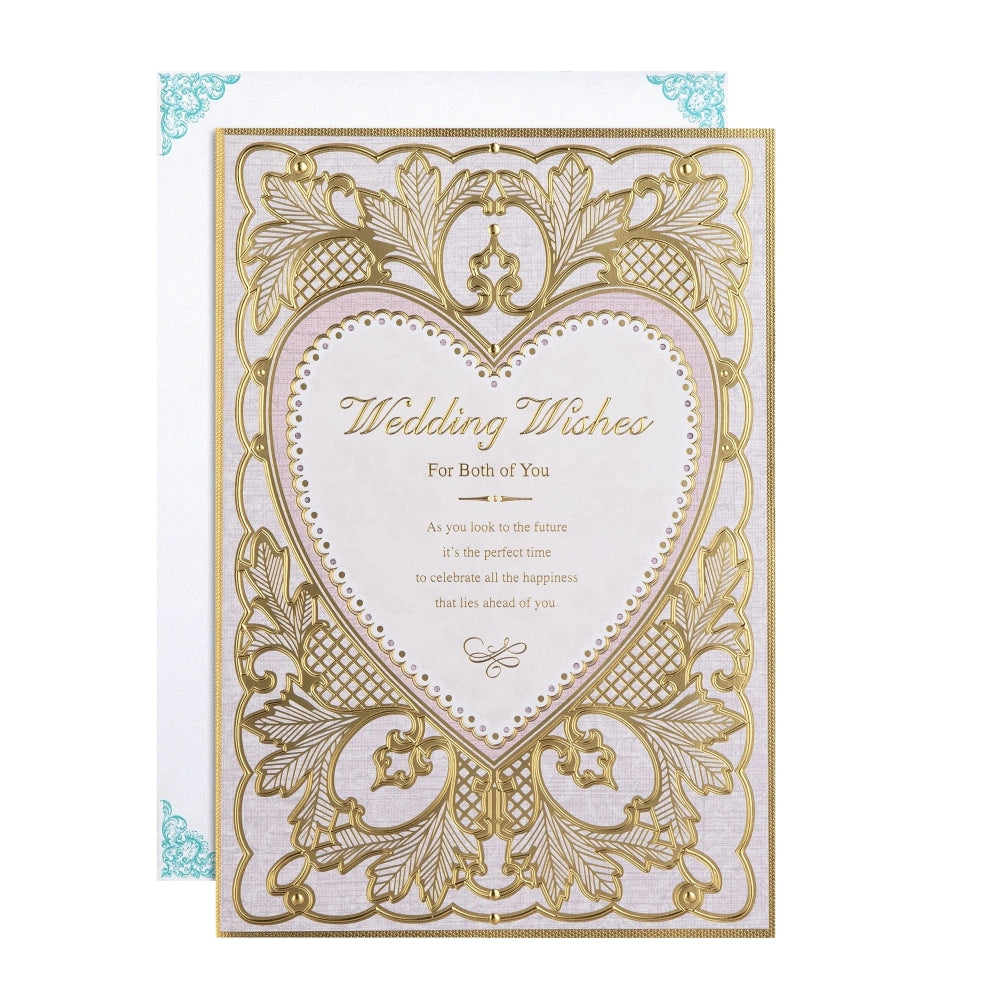 Intricate Traditional Floral Design Wedding Congratulations Card