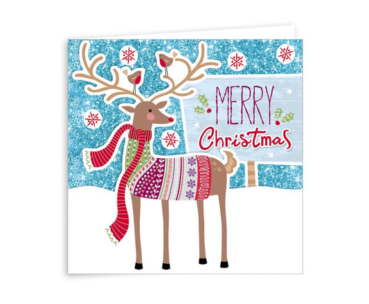 Pack of 6 Stag Design Handcrafted Christmas Cards