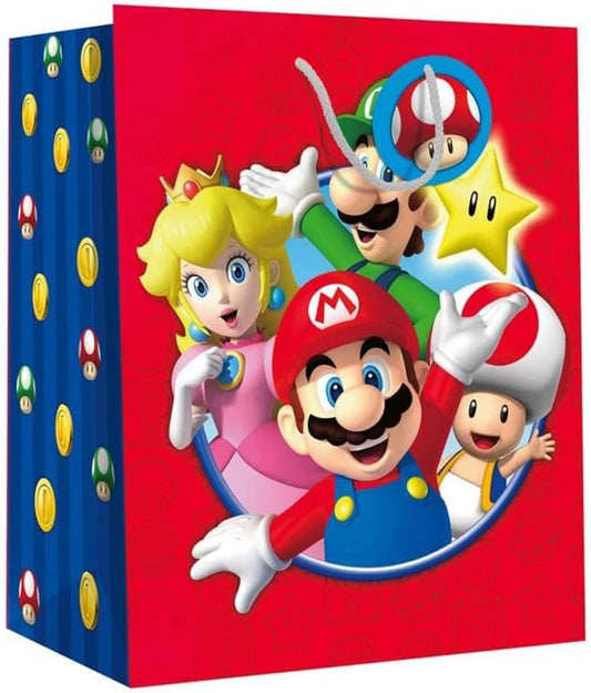 Super Mario Design Nintendo Large Gift Bag For Birthday, Christmas