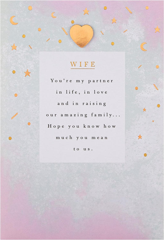 For Wife 'You're My Partner in Life' Design Mother's Day Card