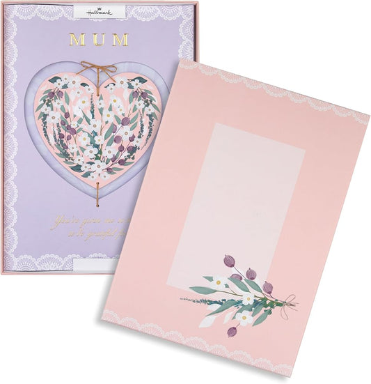 Traditional Illustrated Floral Heart Design Luxury Boxed Mum Birthday, Mother's Day Card