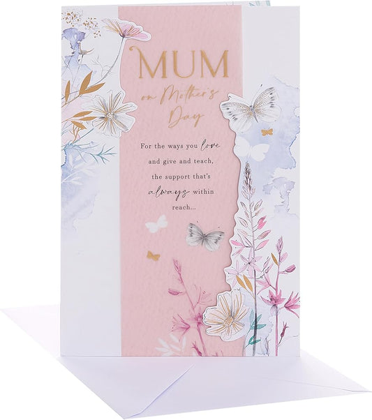 Elegant Florals and Butterflies Design Mum Mother's Day Card
