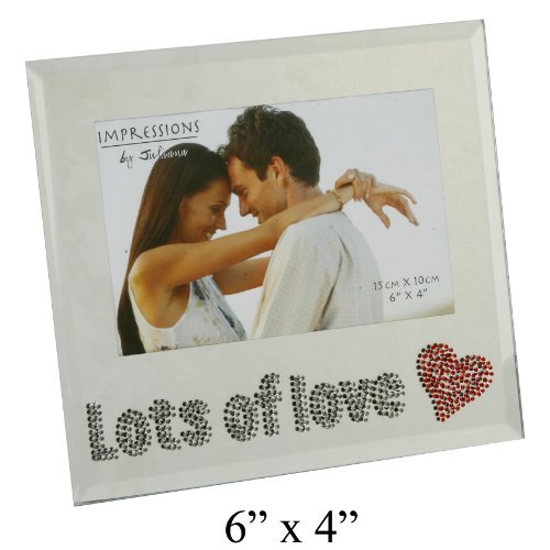 Impressions Glass Photo Frame Crystals Lots Of Love