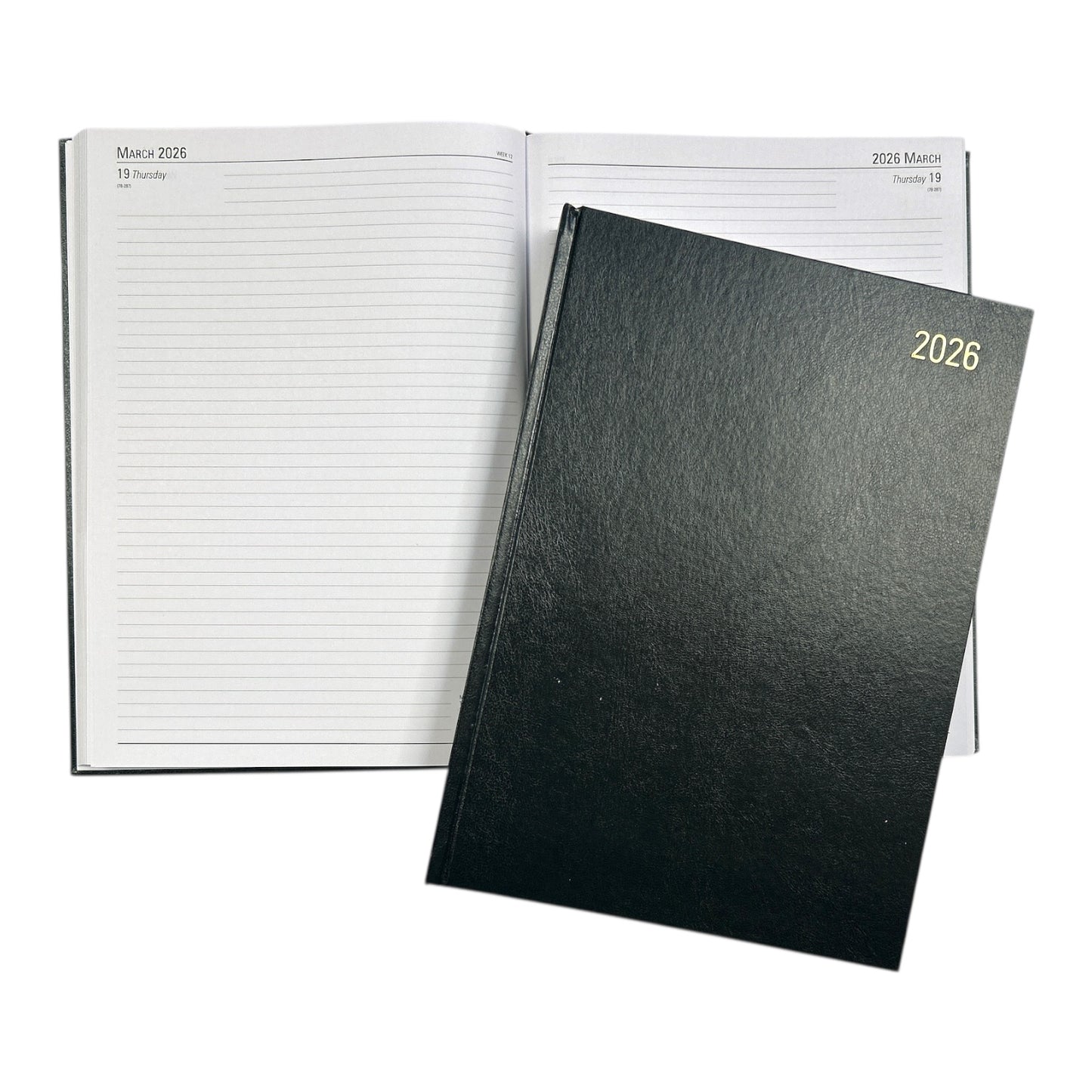 Janrax 2026 A4 2 Pages Per Day Black Desk Diary