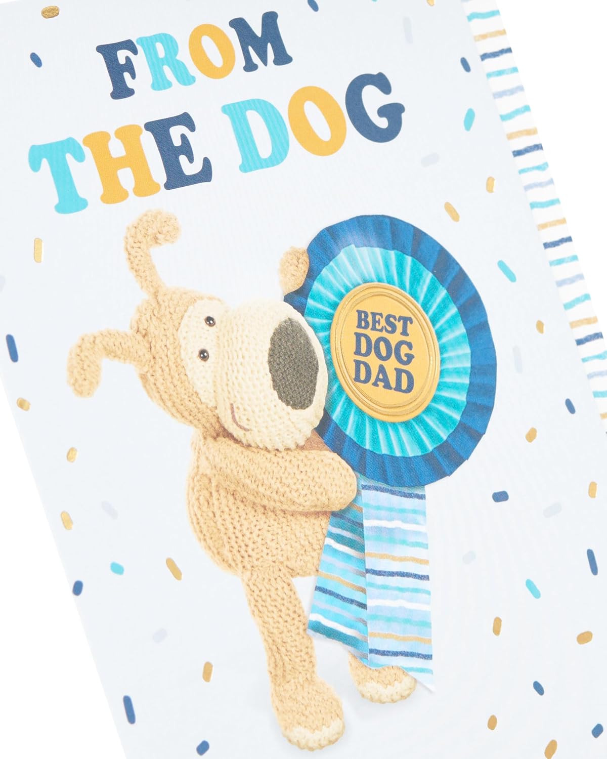 Boofle with Rosette from The Dog Father's Day Card