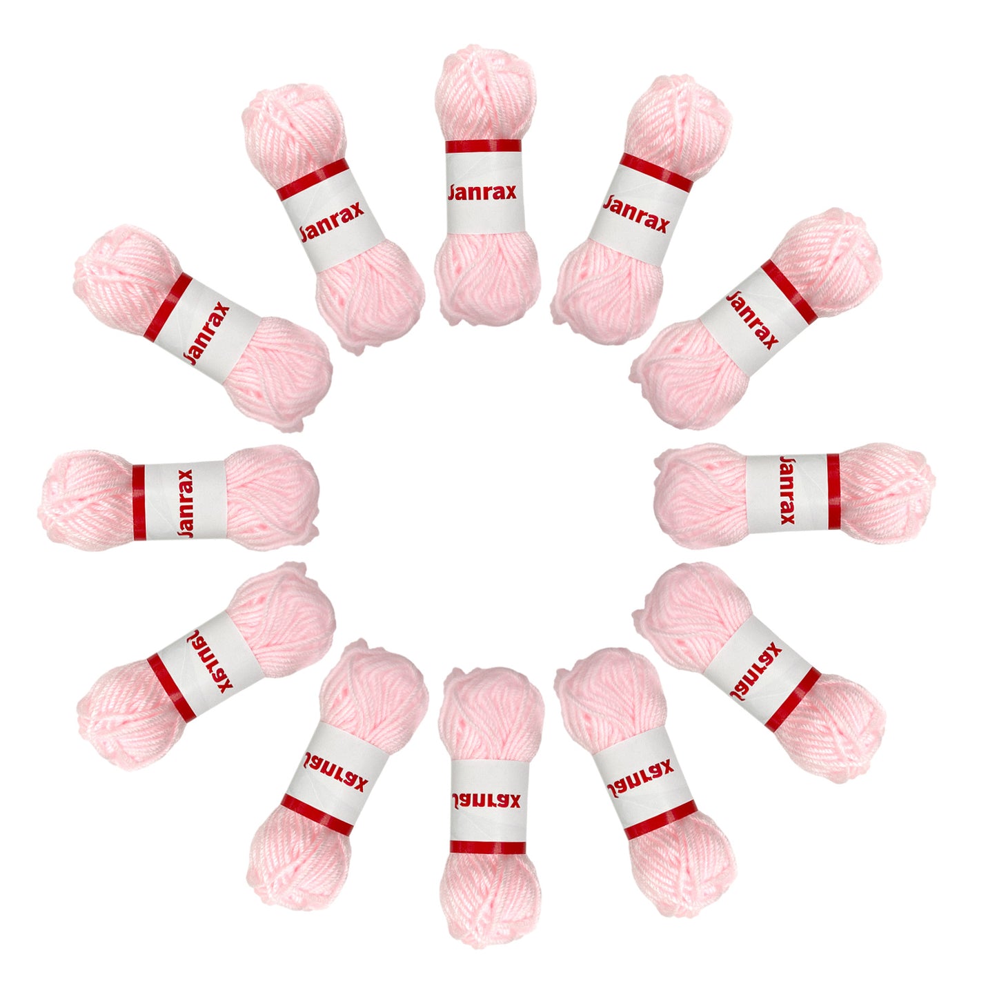 Pack of 5 Pastel Pink Acrylic Yarn Rolls – 10g each, 4 Strand 8 Ply Knitting Wool