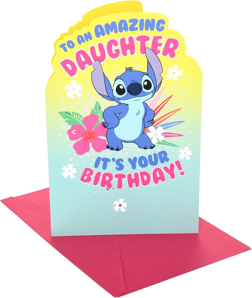 Disney Stitch Daughter Birthday Card