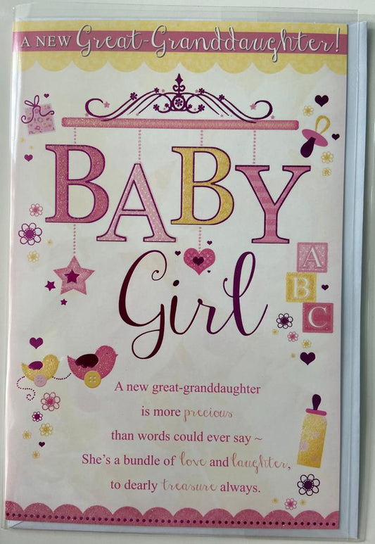 New Great Granddaughter Baby Girl Sentimental Verse Card
