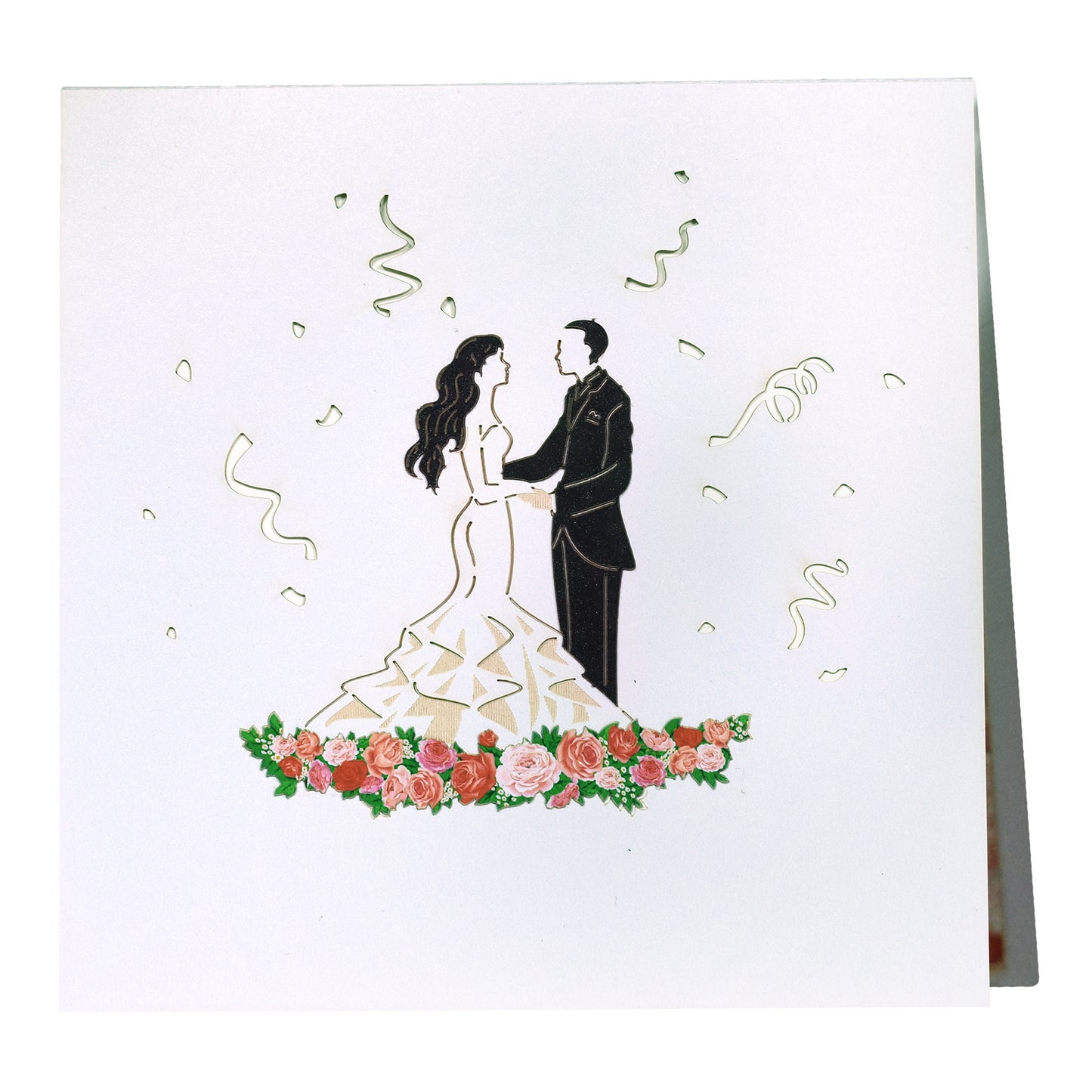 Bride and Groom Under Floral Archway 3D Pop Up Wedding Card