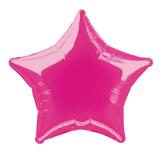 20" Hot Pink Solid Star Foil Balloon 20"