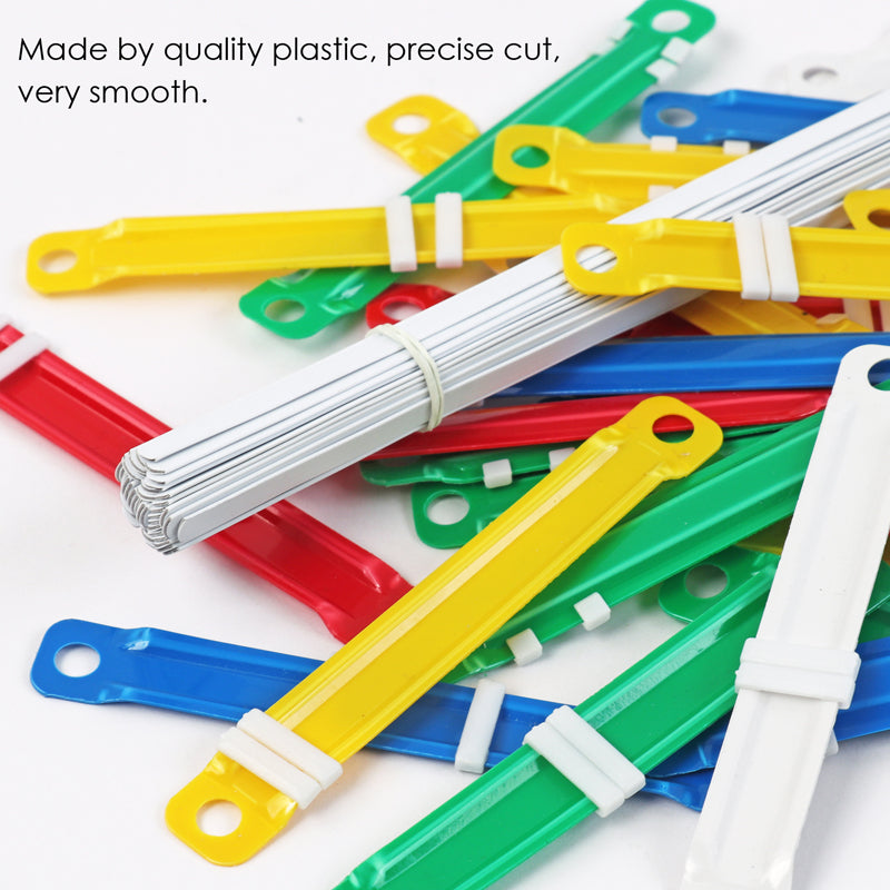 Pack of 50 Assorted Colour Paper Fasteners
