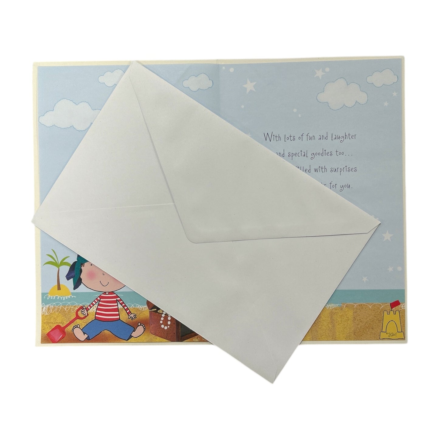 Son Age 2 Juvenile Boy Near Beachside Birthday Card With Badge