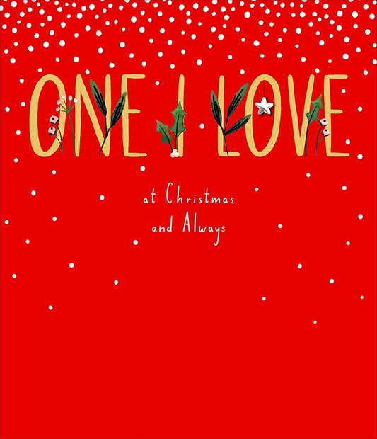 One I Love Typography Christmas Card