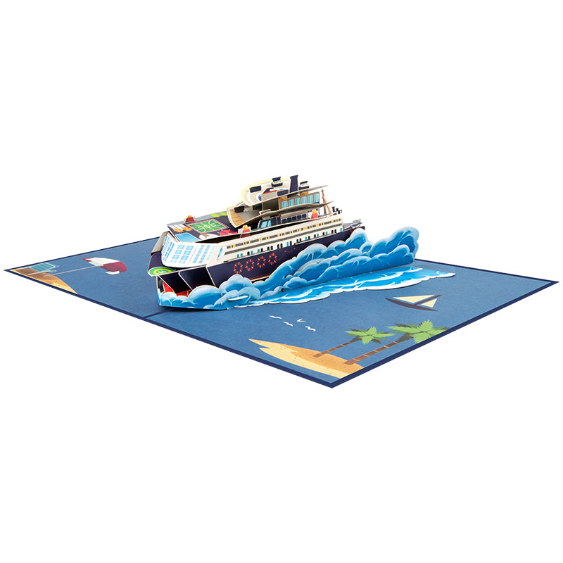 Ocean Escape 3D Cruise Ship Pop Up Greeting Card