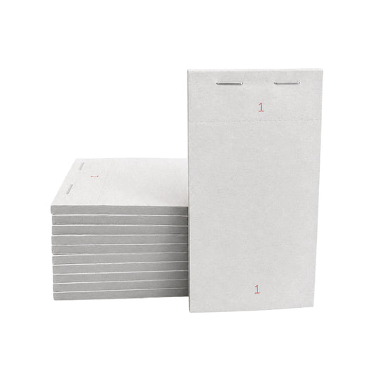 Pack of 10 76mm x 140mm Plain White Numbered Service Pads
