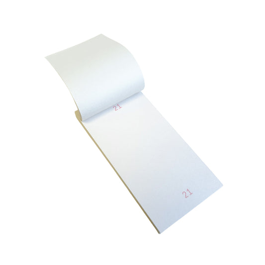 Pack of 10 63mm x 127mm Plain White Numbered Service Pads