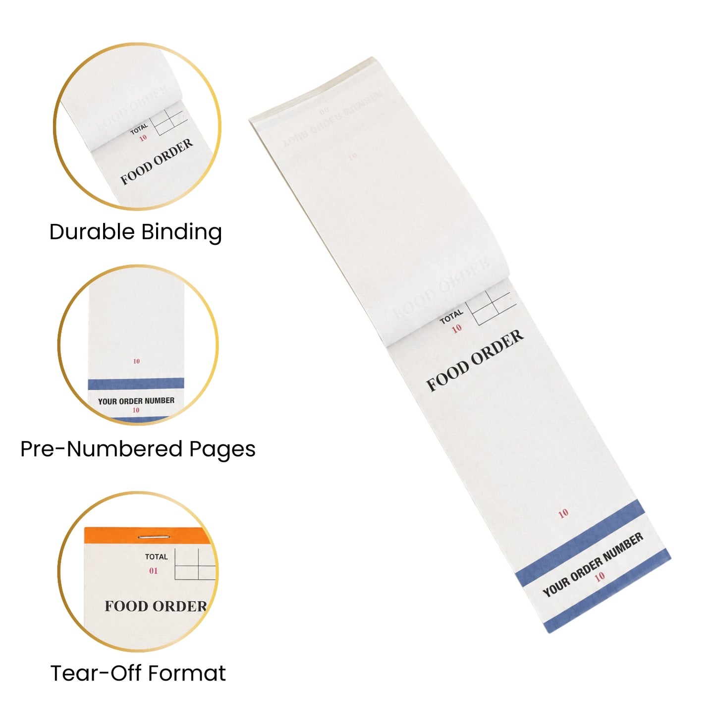Pack of 10 63mm x 152mm Assorted Coloured Strip Restaurant Service Pads