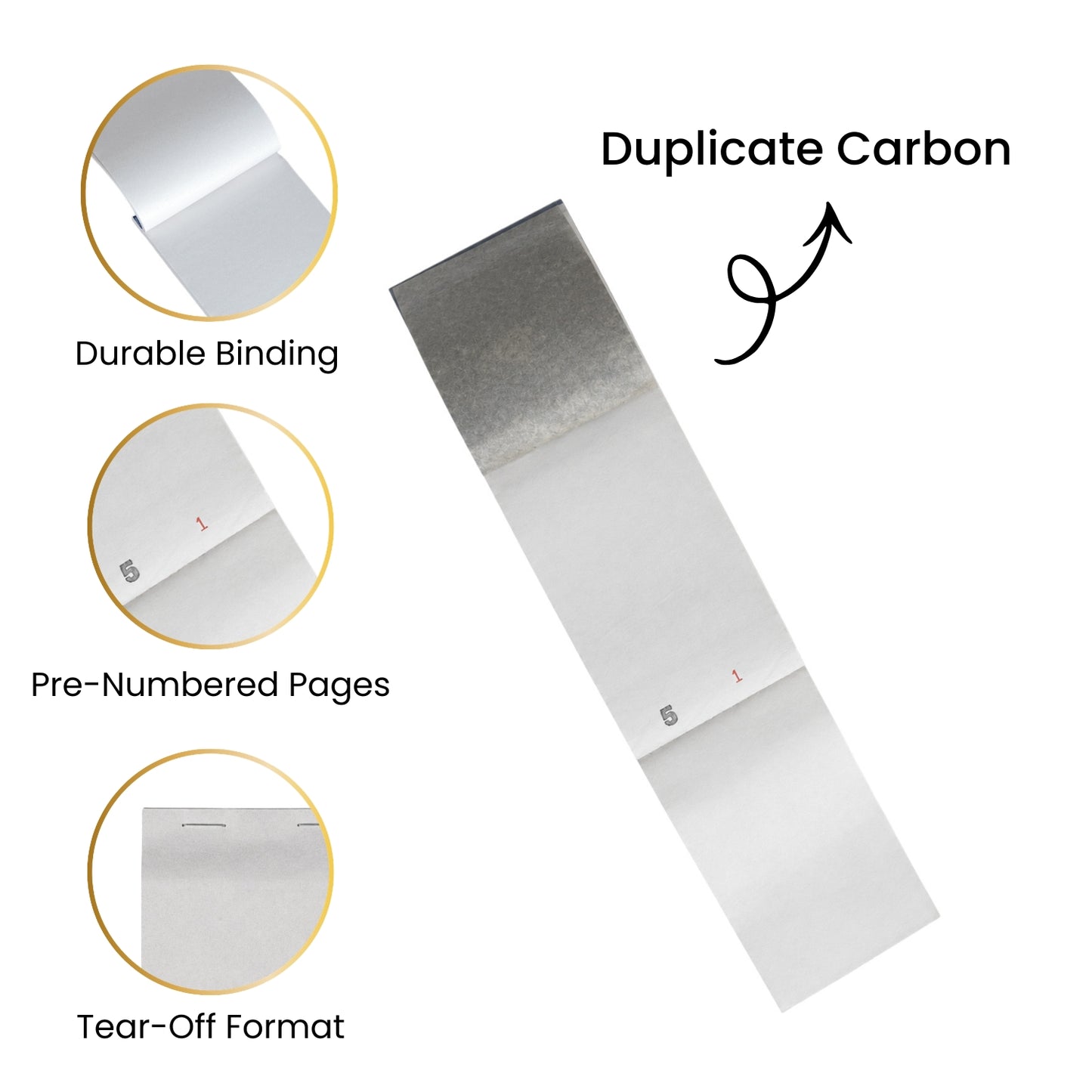 Pack of 10 76mm x 140mm Plain White Duplicate with Carbon Service Pads