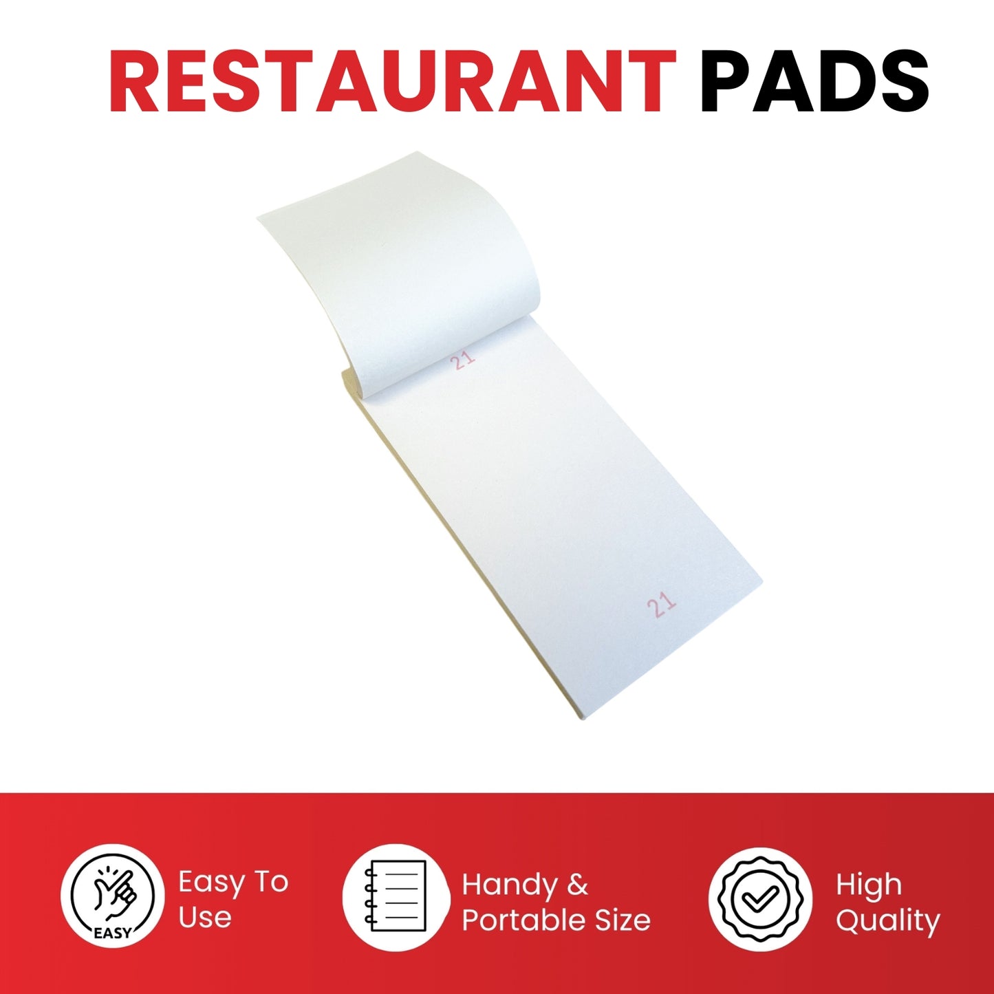 Pack of 10 63mm x 127mm Plain White Numbered Service Pads