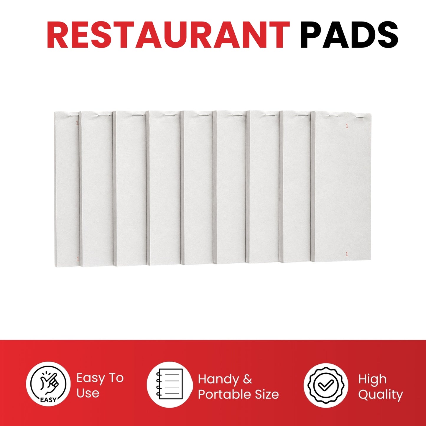 Pack of 10 76mm x 140mm Plain White Numbered Service Pads