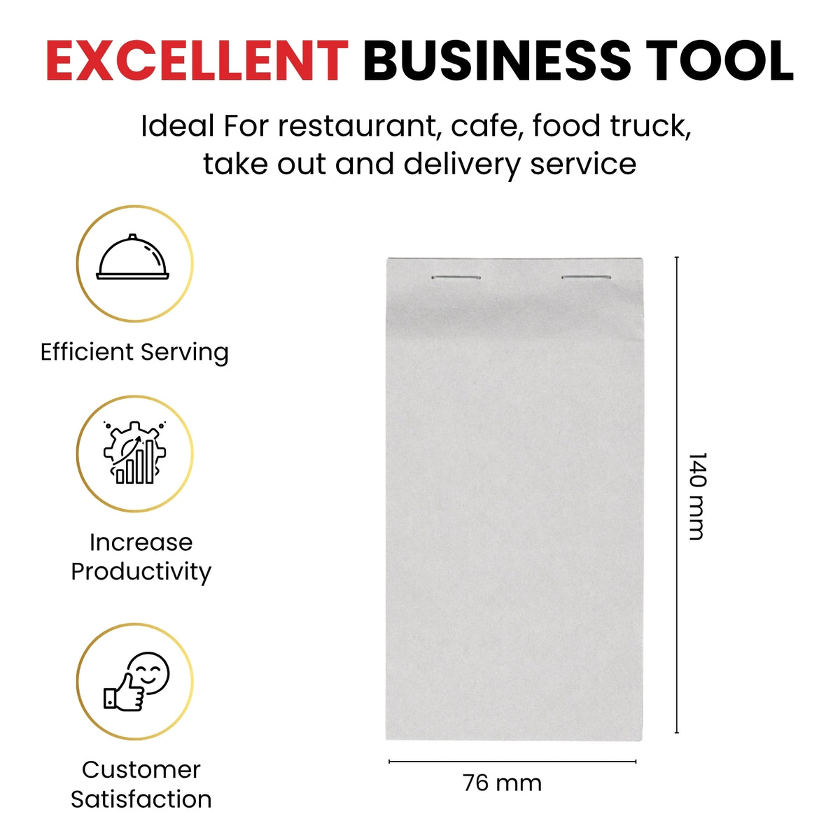 Pack of 50 76mm x 140mm Plain White Duplicate with Carbon Service Pads