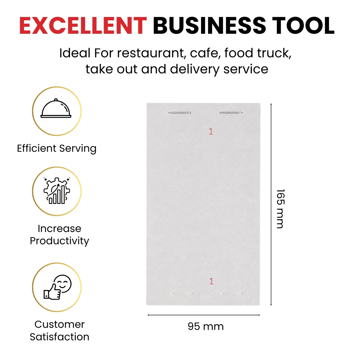 Pack of 10 95mm x 165mm Plain White Numbered Service Pads