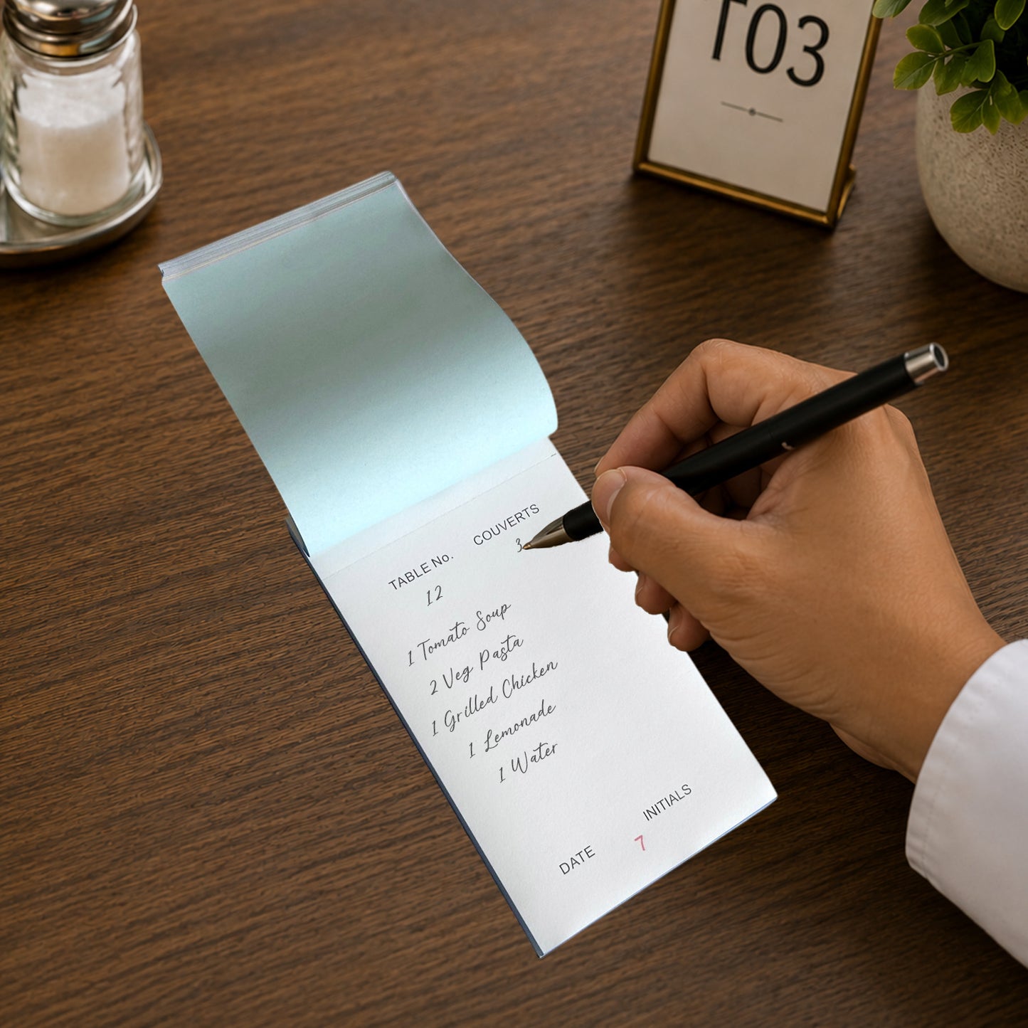 Pack of 10 95mm x 165mm White NCR Quadruplicate Restaurant Service Pads