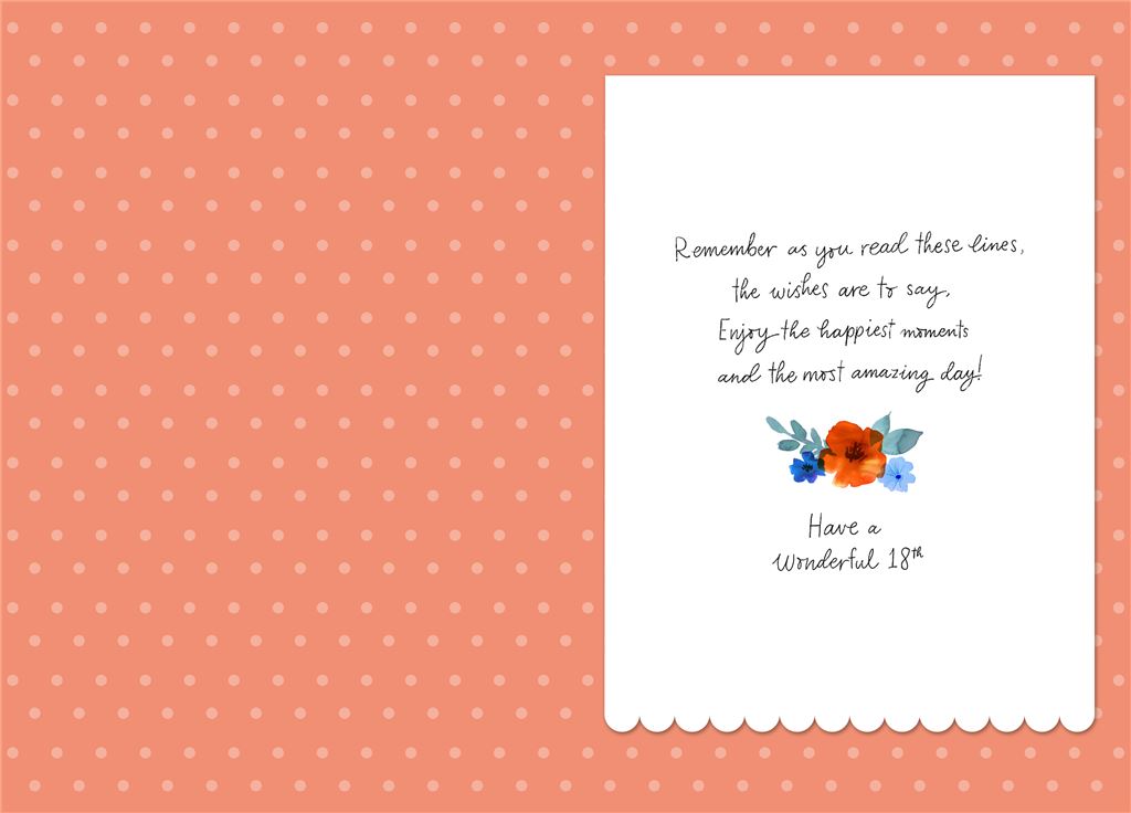 Willow Bouquet Classic Embossed Floral Design 18th Birthday Card