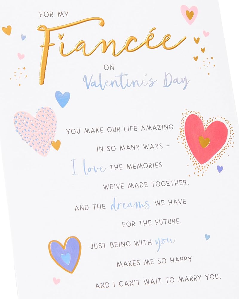 Heartfelt Design Fiancée Valentine's Day Card