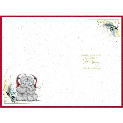 Bears With 2 Halves Of Gingerbread Biscuit Mum And Dad Christmas Card