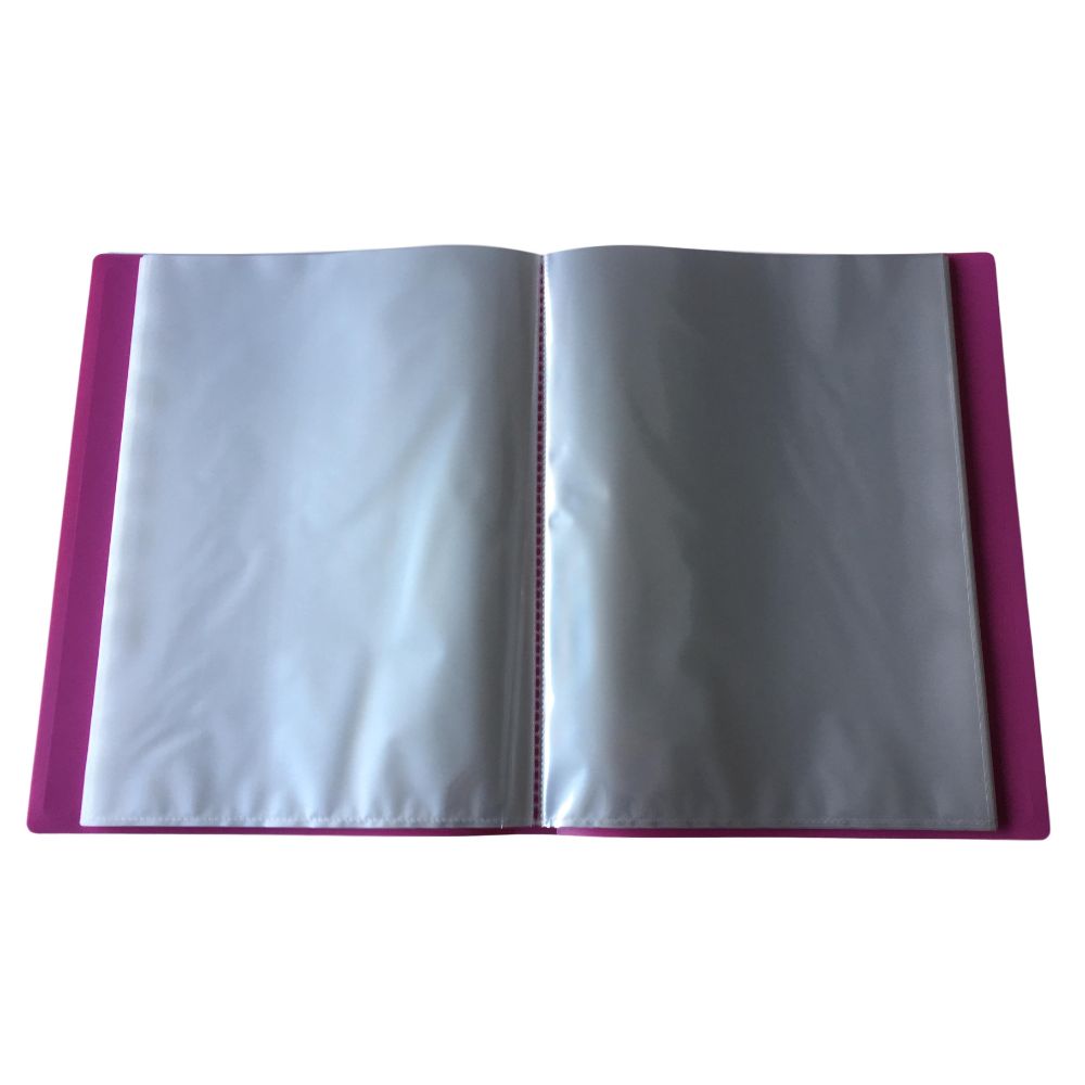 Pack of 5 A4 20 Pocket Pink Flexible Cover Display Books