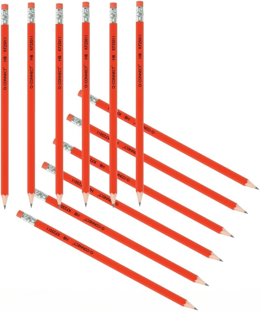 Pack of 12 HB Rubber Tipped Office Pencils by Q-Connect