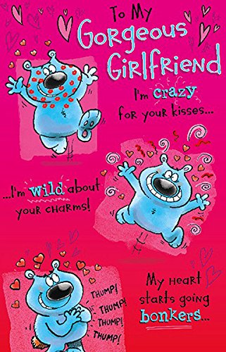 Gorgeous Girlfriend Blue Bear  Humour Valentine's Day Greeting Card 