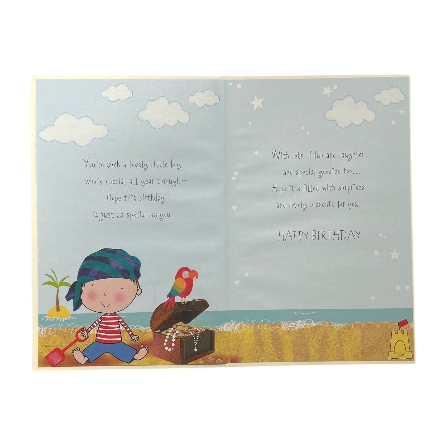 Son Age 1 Juvenile Boy Near Beachside Birthday Card With Badge