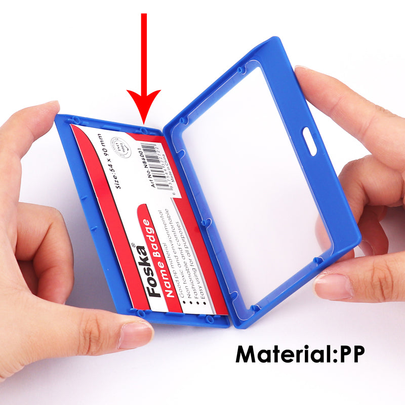 Pack of 12 Name Badge Holders 54x90mm Assorted Colour