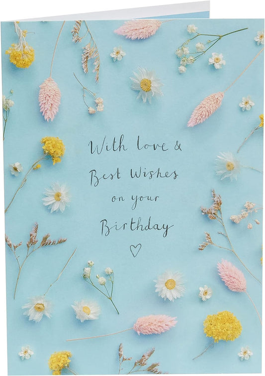 Floral Stem Design Birthday Card