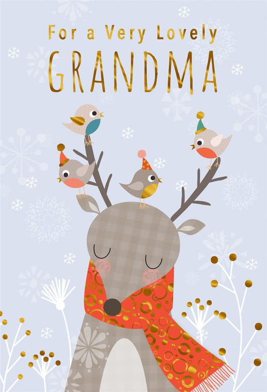 Birds Design Lovely Grandma Christmas Card