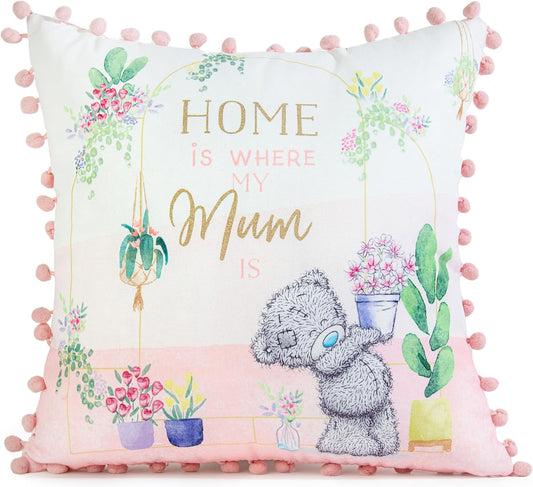 Me To You Tatty Teddy 'Mum' Cushion with Pom-Pom Trim Anytime Gifts For Mum