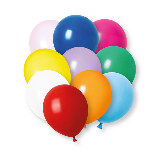 Pack of 10 Assorted Coloured 12" Premium Latex Balloons