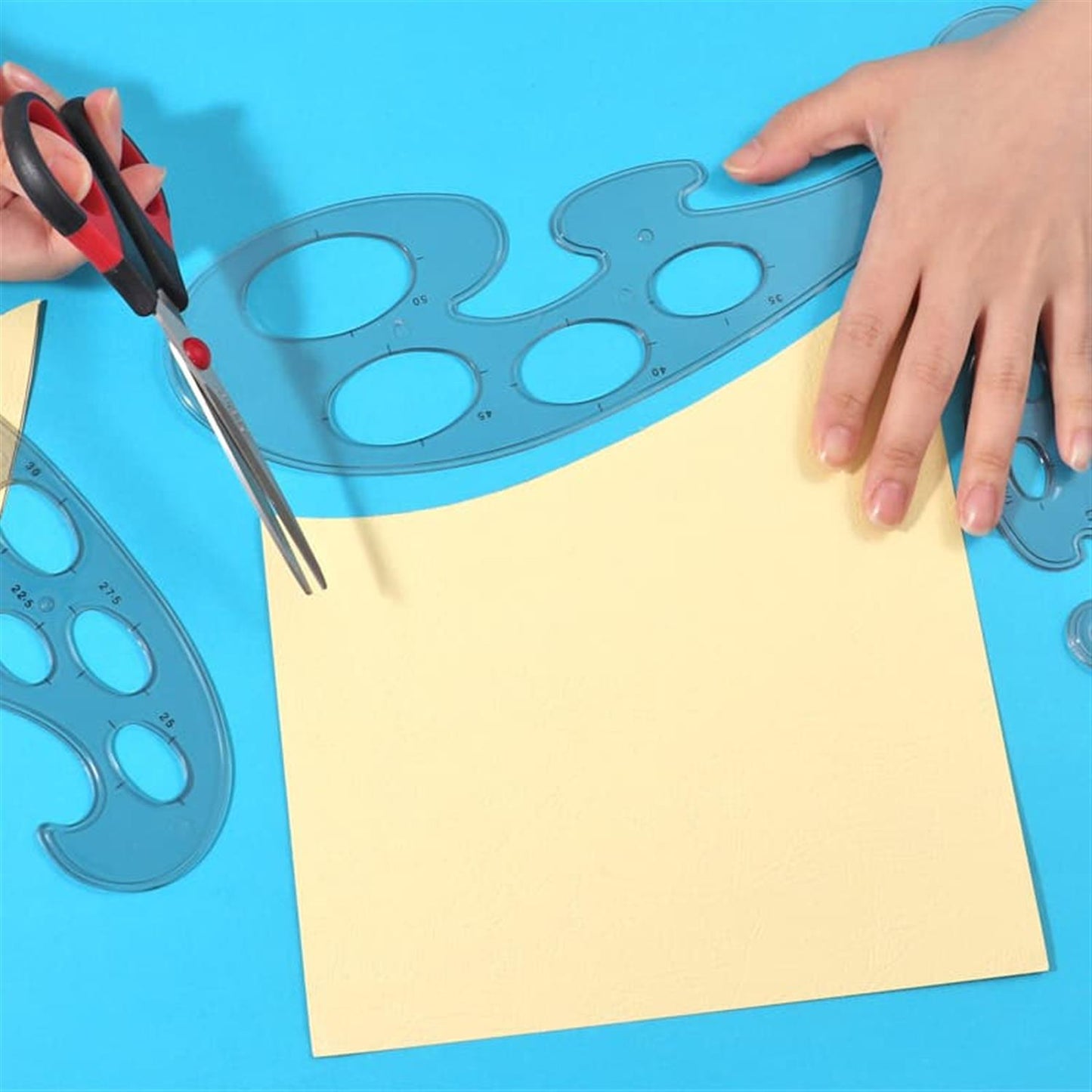 Pack of 3 Transparent Plastic French Curve Design Ruler Set
