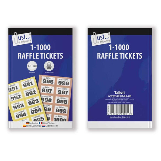 Stationery cloakroom and raffle tickets 1-1000
