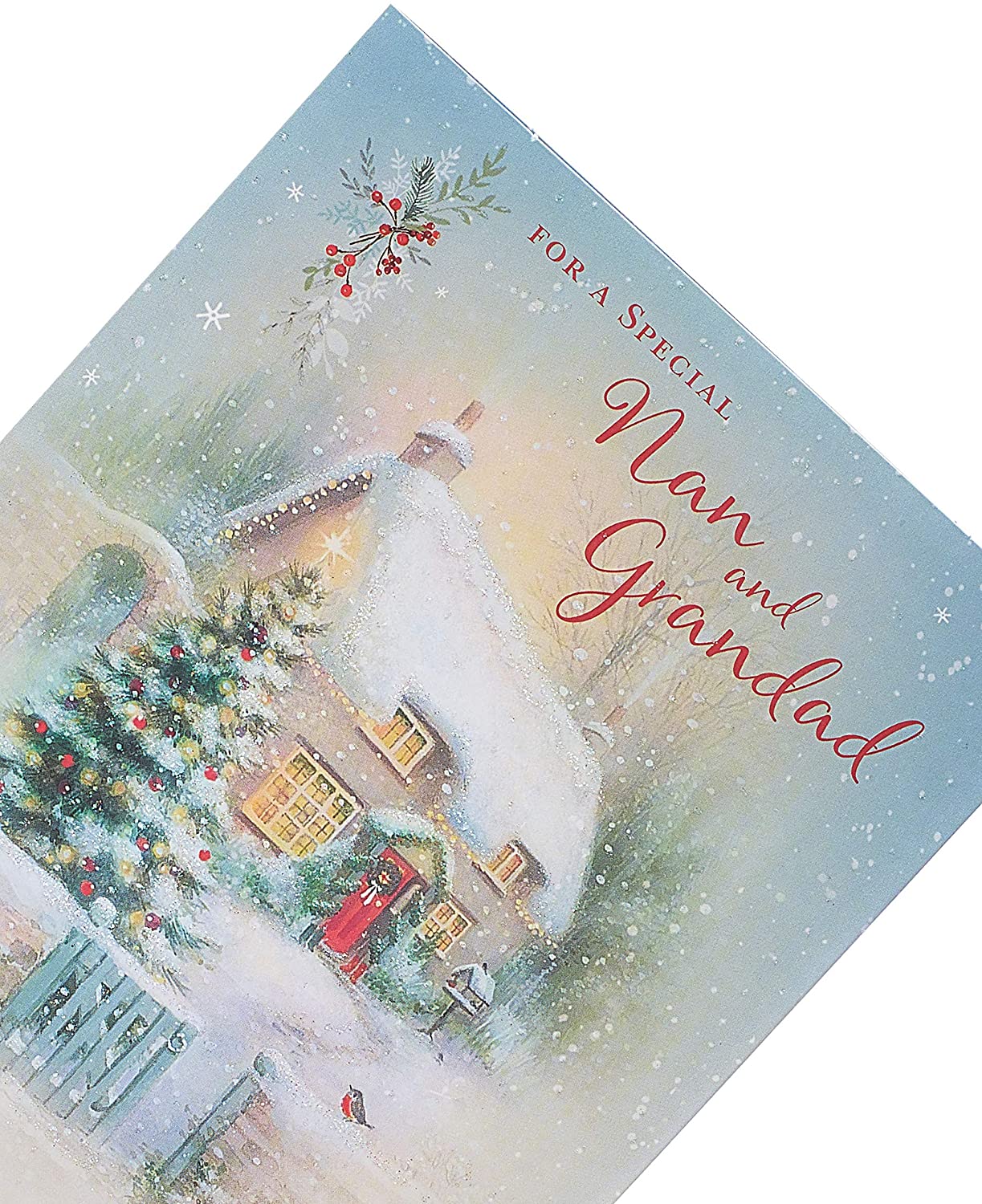 Nan and Grandad Grandparents Christmas Card Traditional Christmas Scene Design 