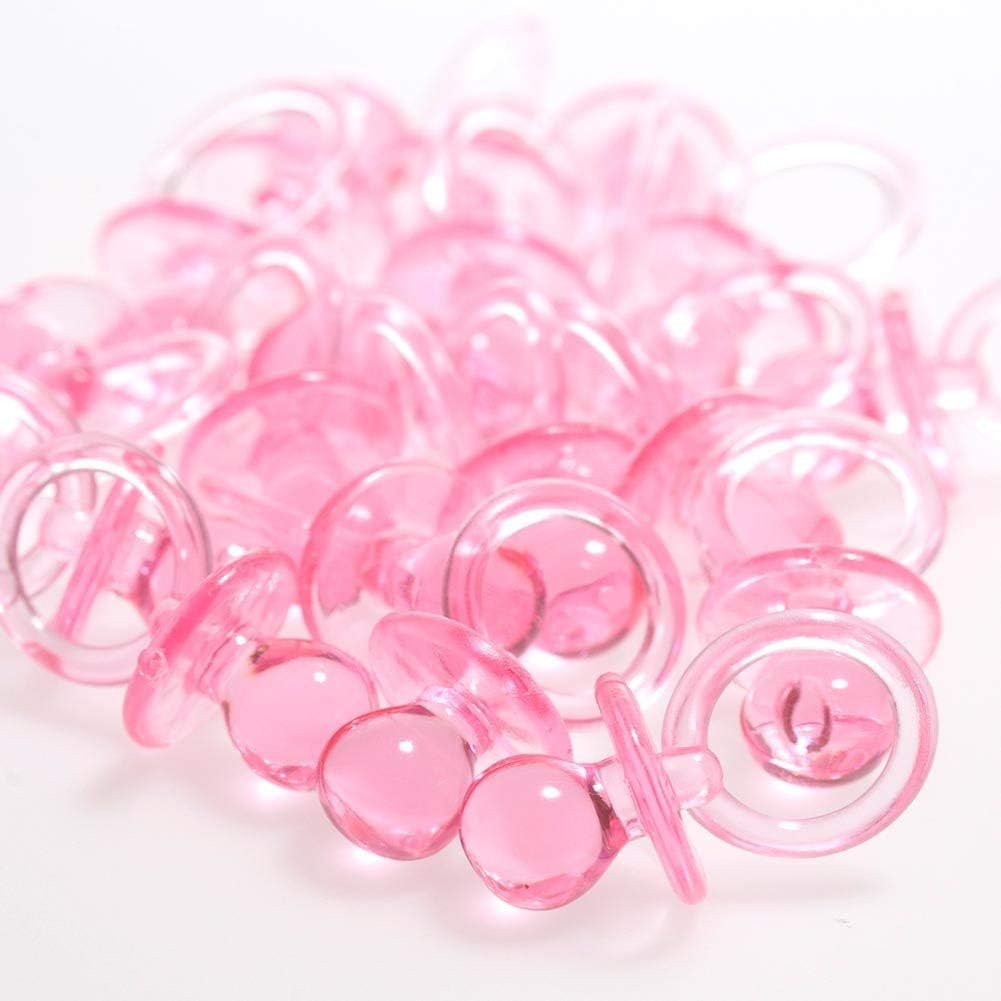 Pack of 18 1" Pink Crystal Pacifiers For Baby Shower Favors