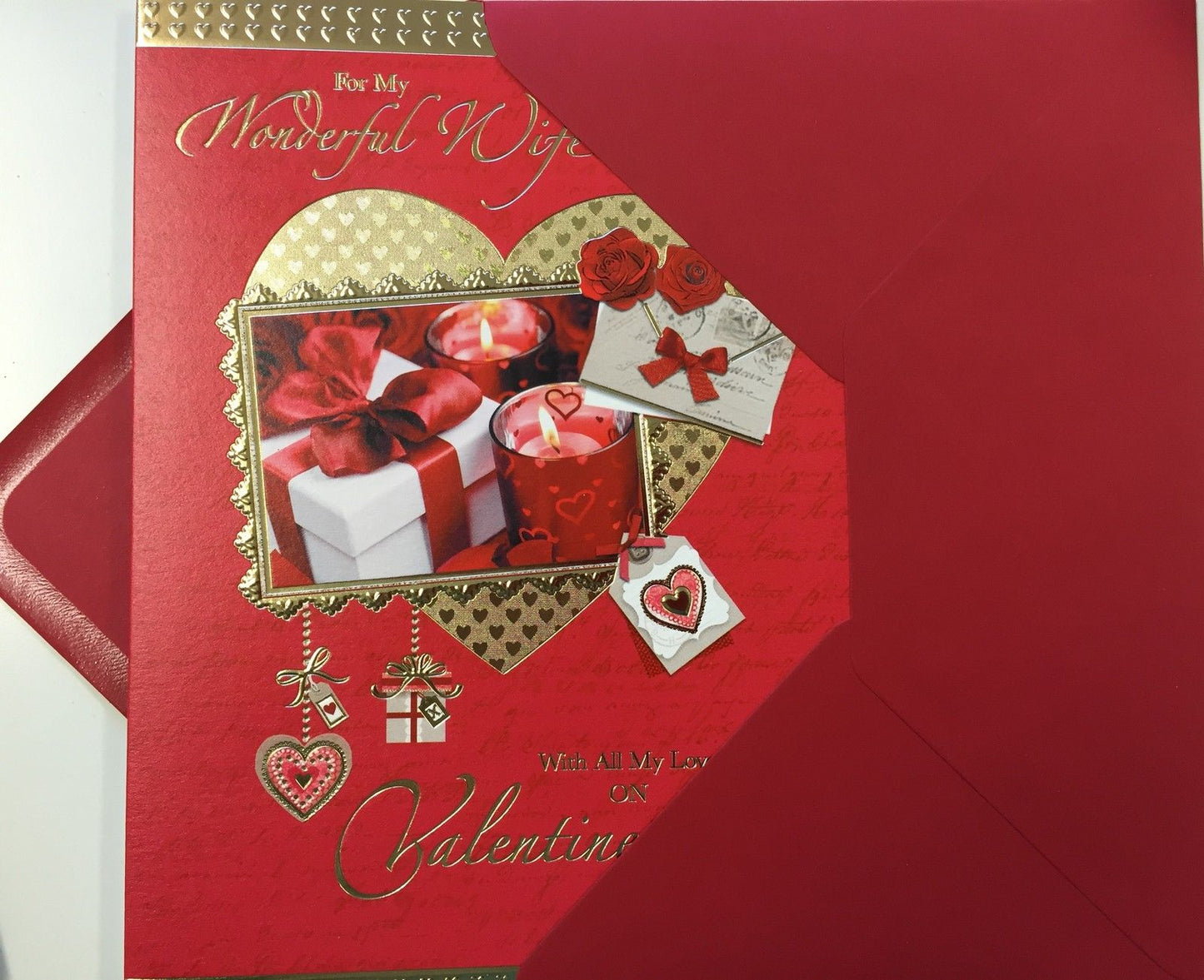 For My Wonderful Wife Gold Foil Finished Valentine's Day Card
