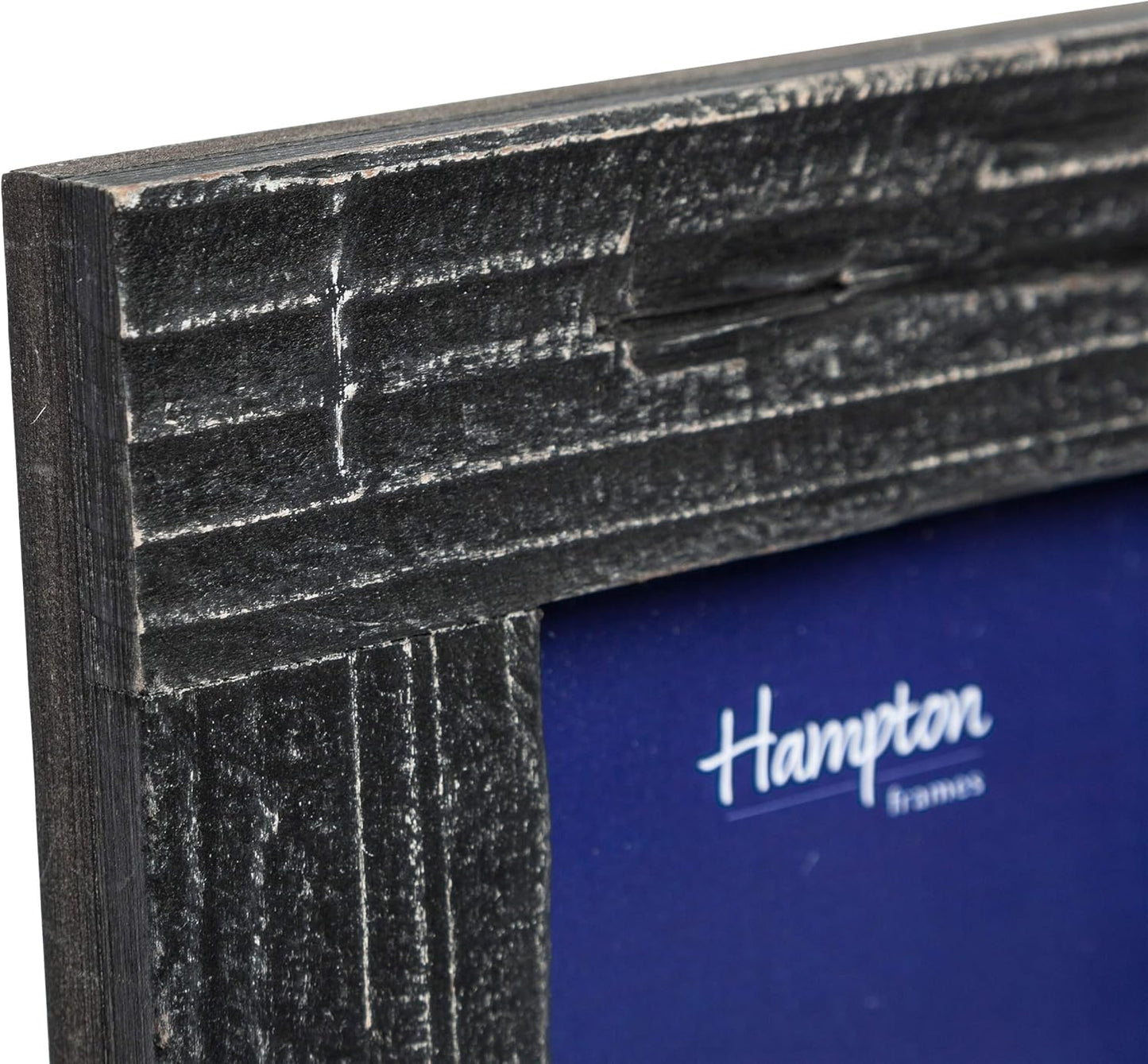 Pack of 6 Hampton Farmhouse 4x6 Distressed Black Painted Wood Photo Frames