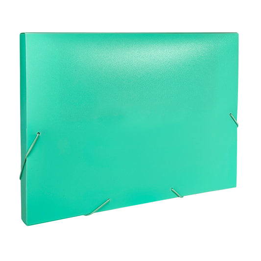 Pack of 10 Pastel Green A4 Elastic Closure Box Files