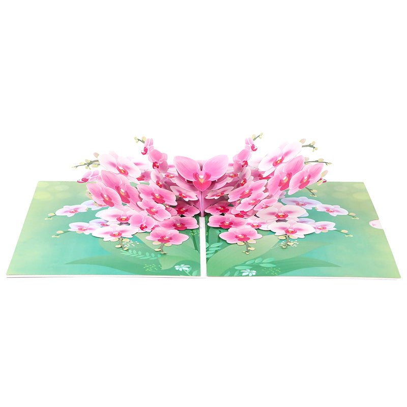 Orchid Elegance Floral 3D Pop Up Greeting Card - Mother's Day Thank You Birthday