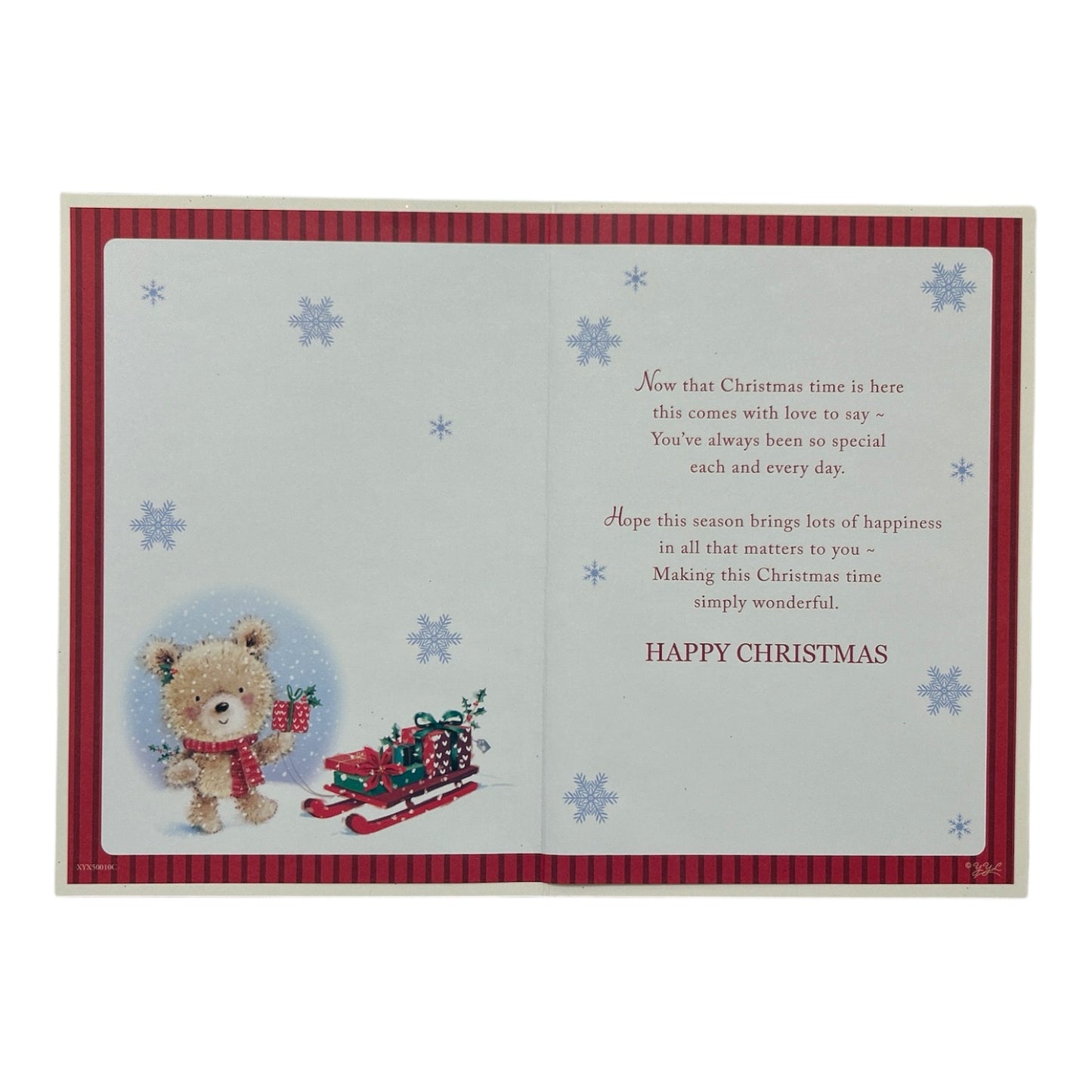 For a Special Mam Bear With Flowers and Gift Design Christmas Card